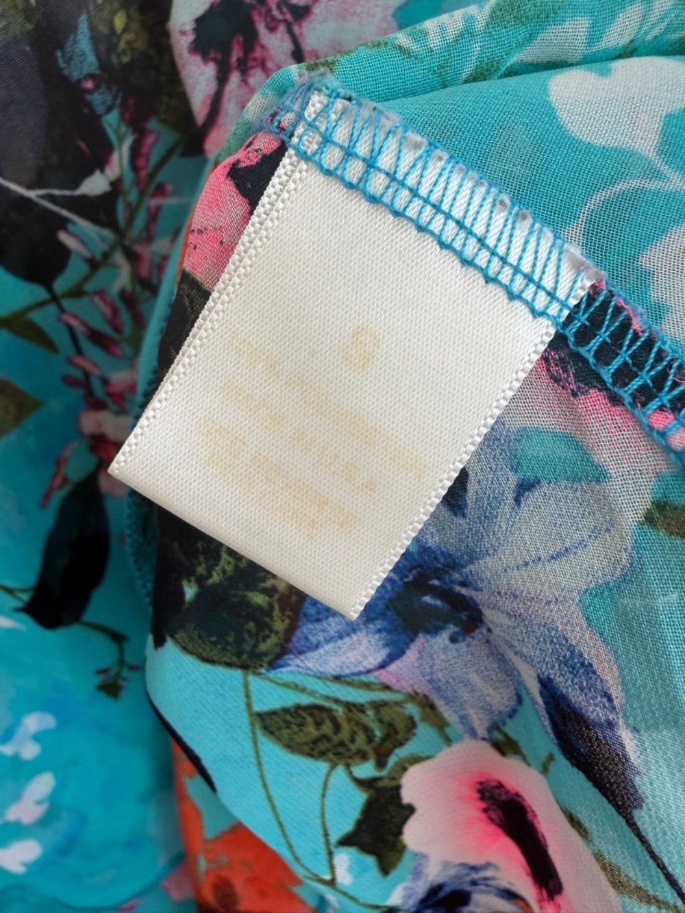 Arden B Floral Chiffon Layered Cami Crop Top Teal Pink Size Small Y2K Retro Blue - Picture 3 of 13